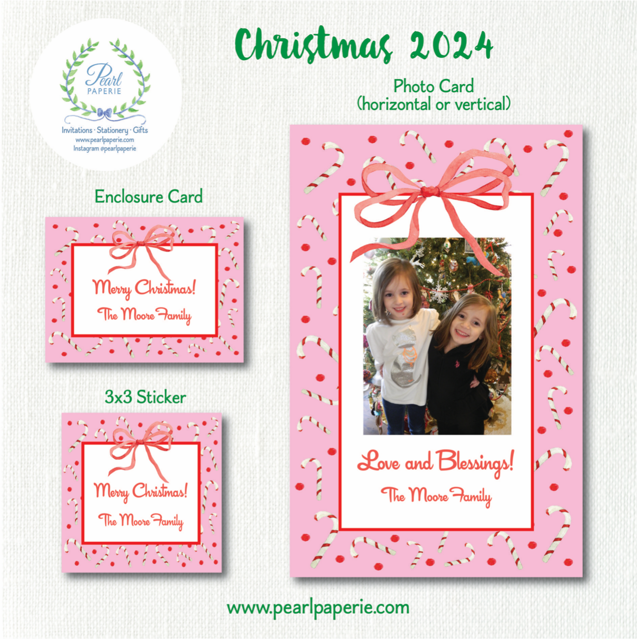 Candy Cane Lane Holiday Gift Enclosure Card