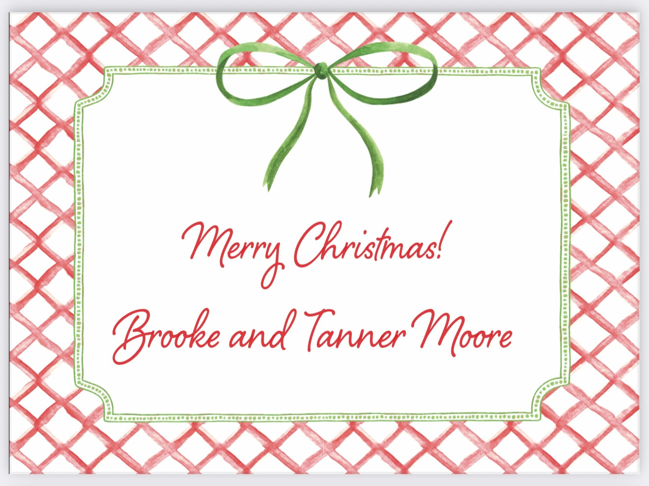 Red Check Holiday Gift Enclosure Card