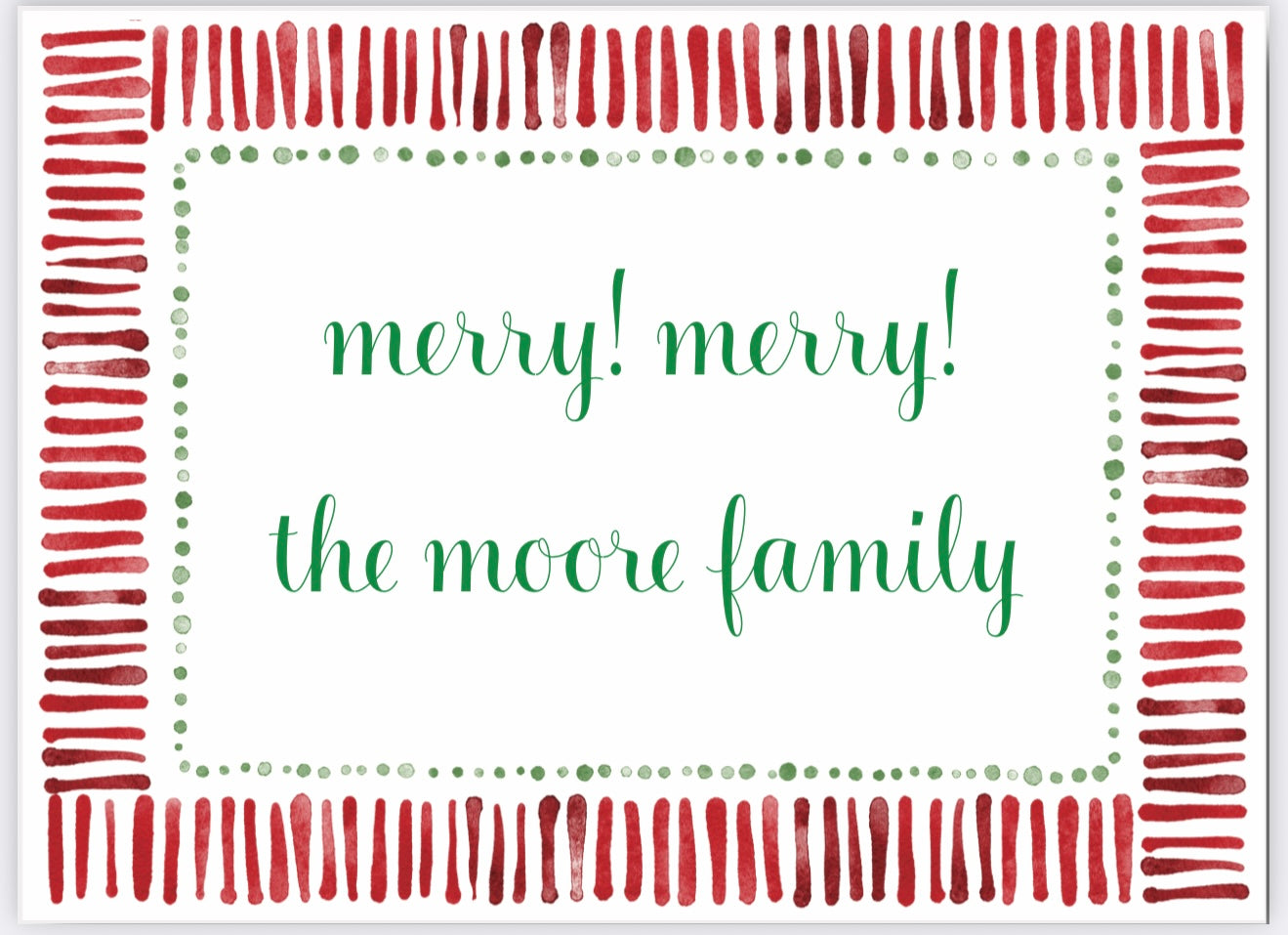 Red Stripe and Green Dot Holiday Gift Enclosure Card