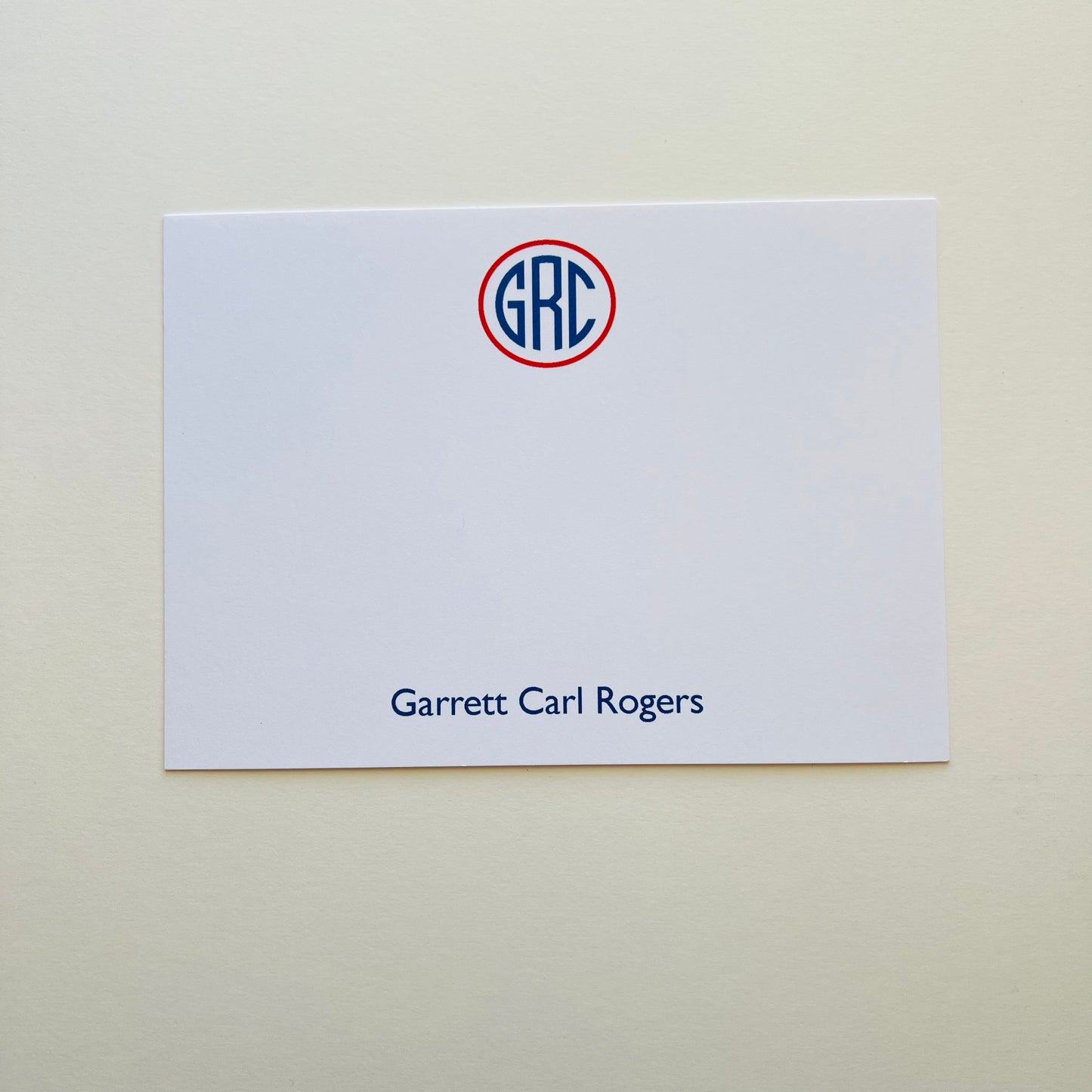 Circle Monogram Correspondence Card