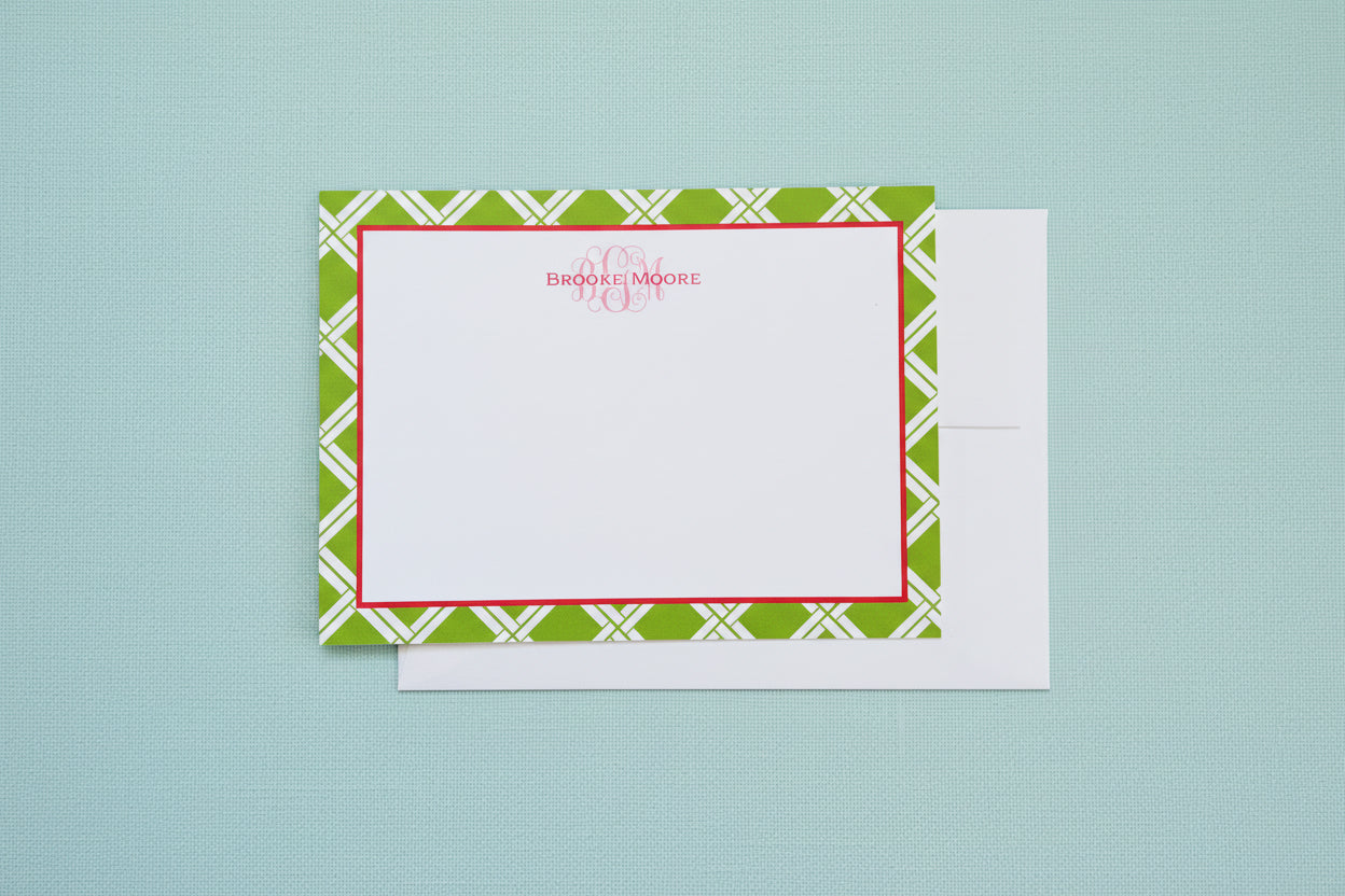Green Bamboo Stationery Set