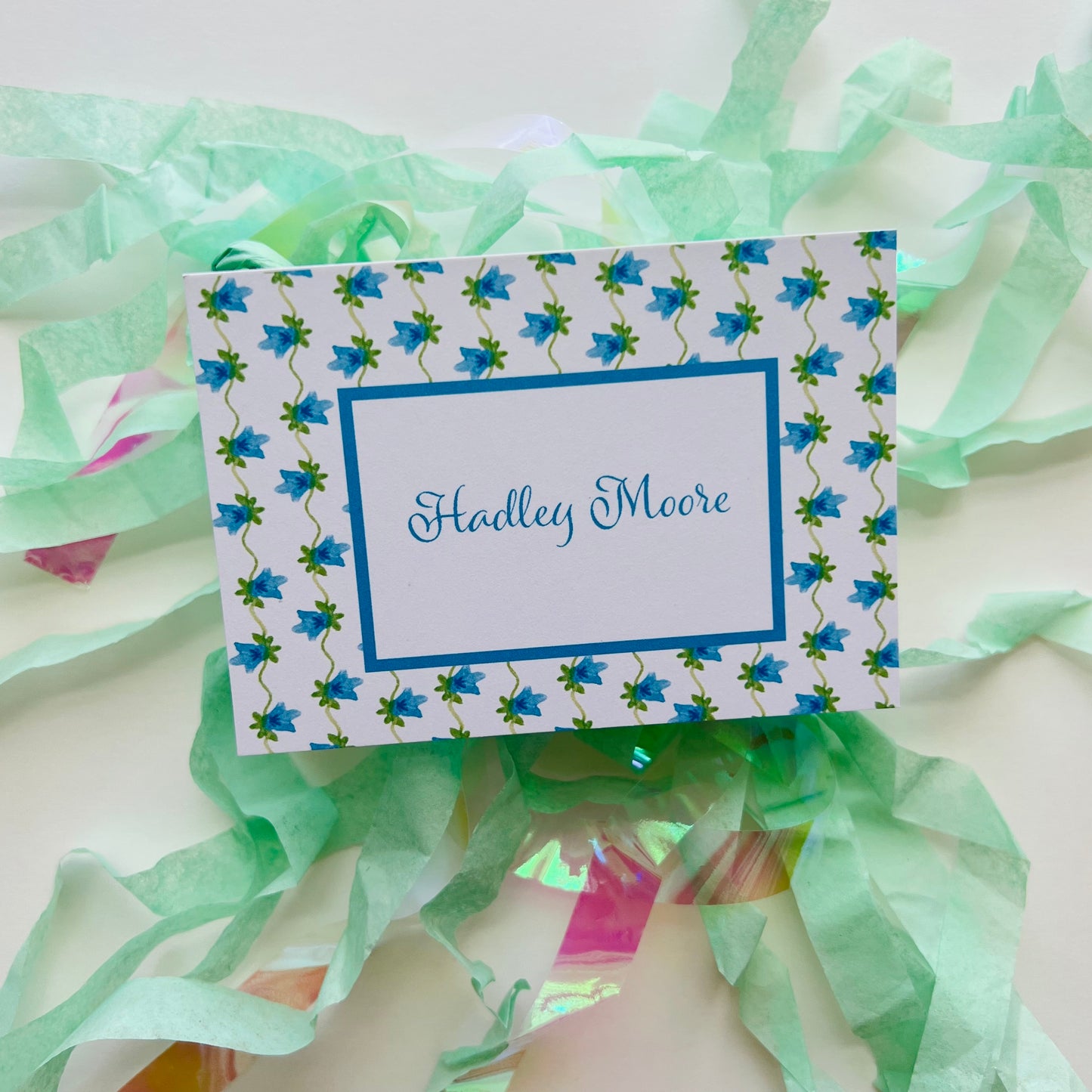 Girls Turquoise Vine Gift Enclosure Card