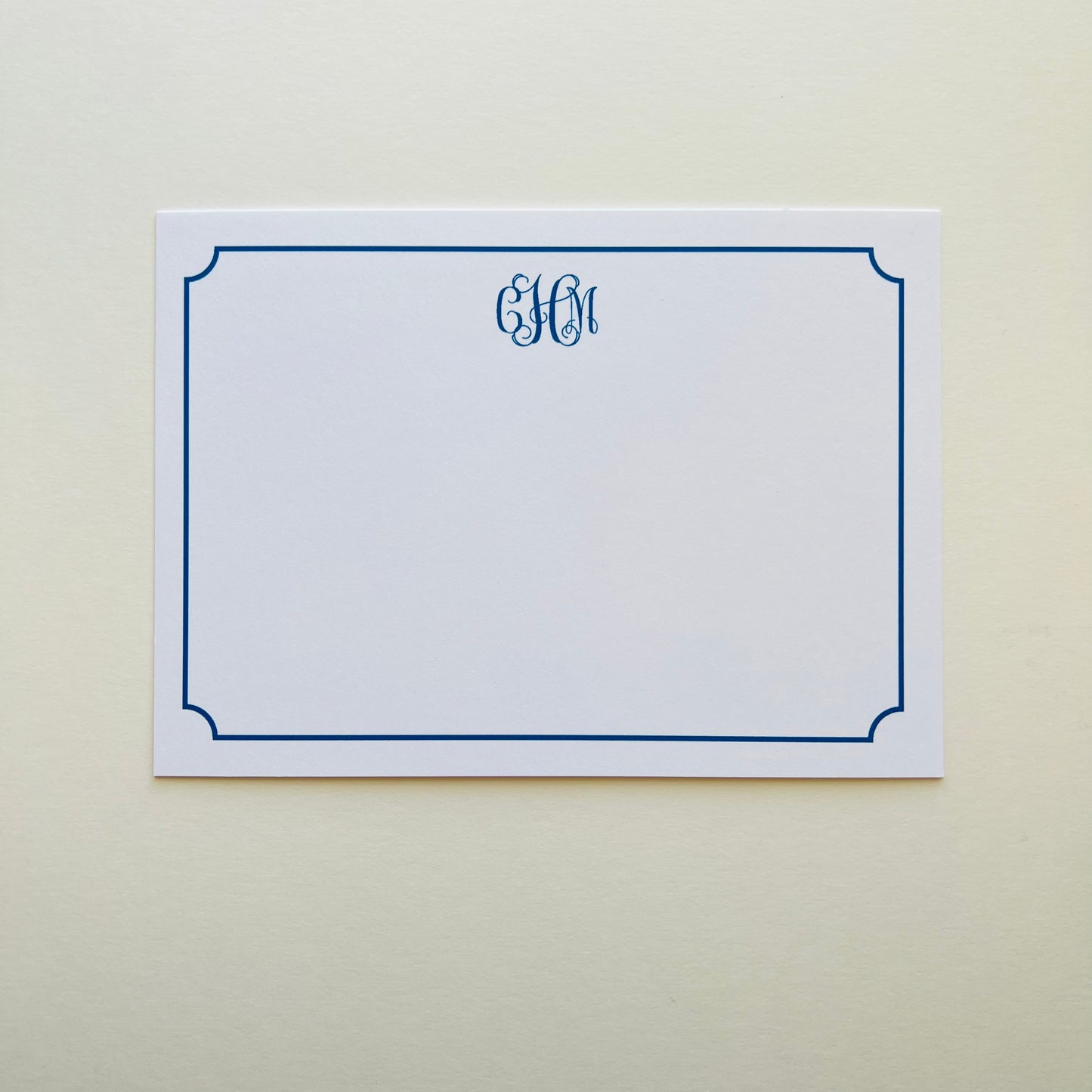 Thin Border with Script Monogram Correspondence Card
