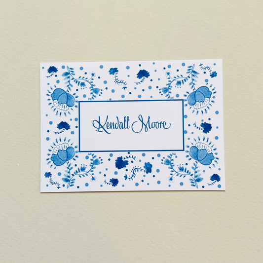 Blue Floral Gift Enclosure Card