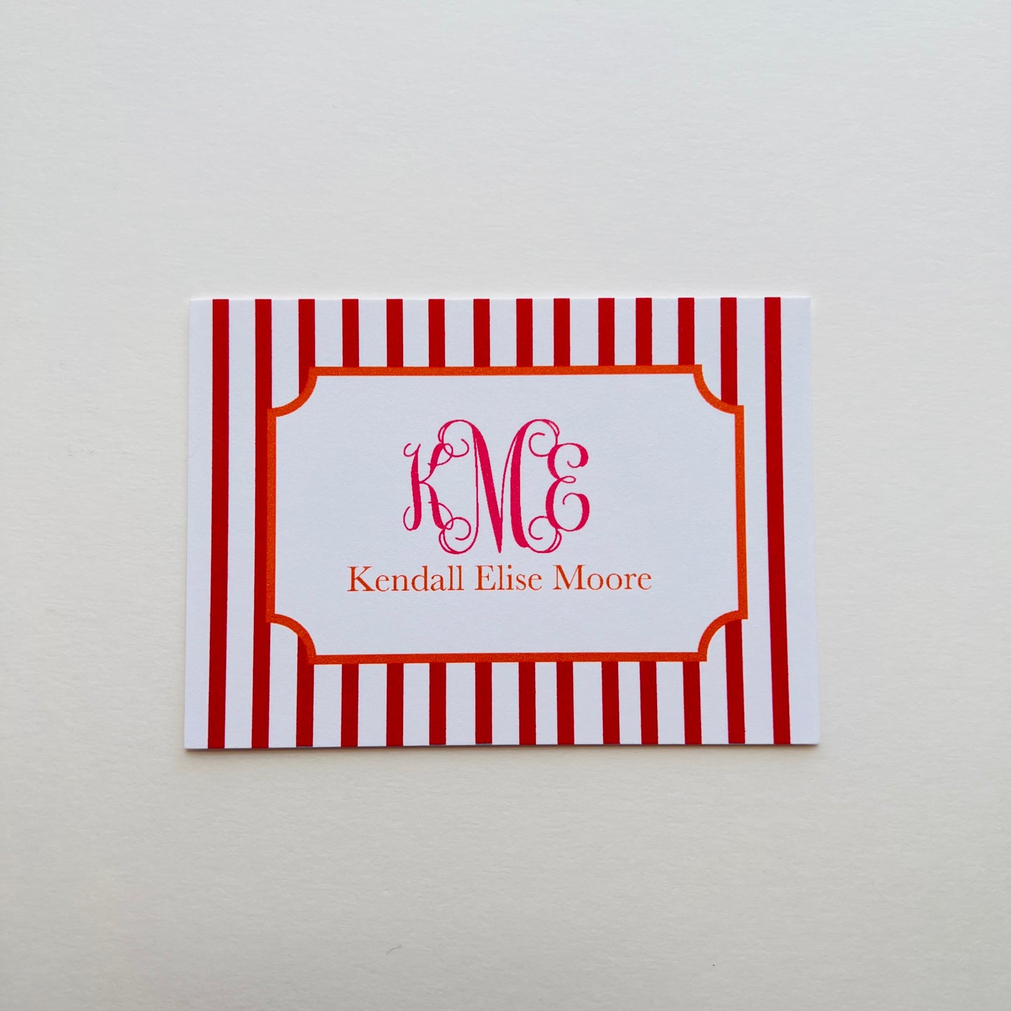 Script Monogram and Stripe Enclosure Card