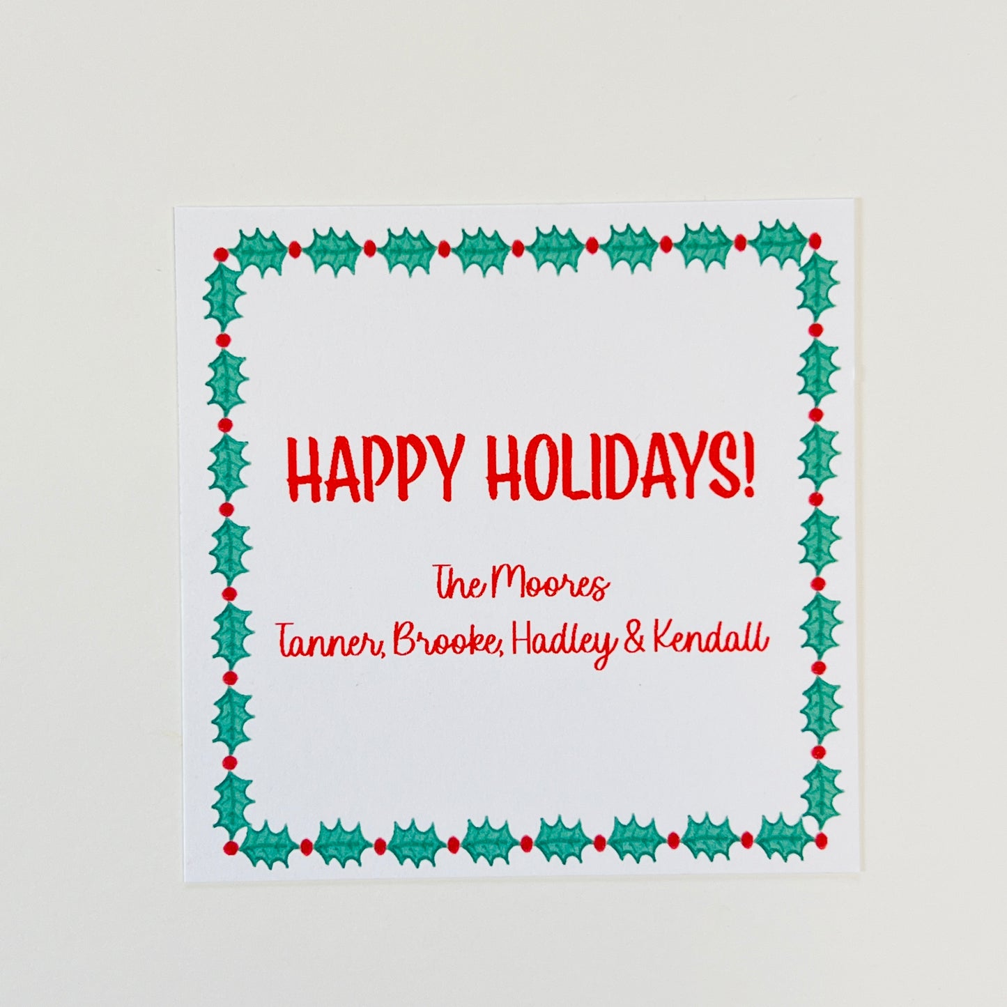 Holly Border Holiday Gift Sticker
