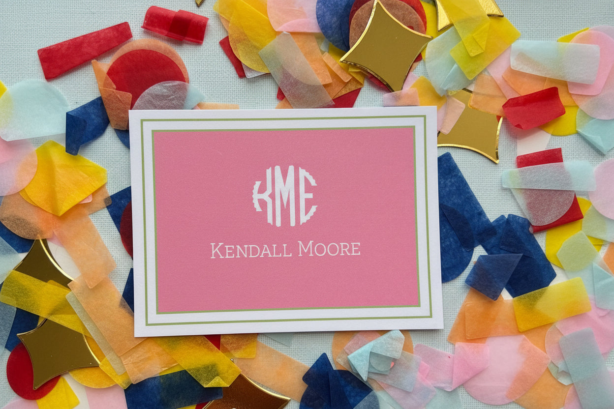 Scallop Monogram Foldover Note