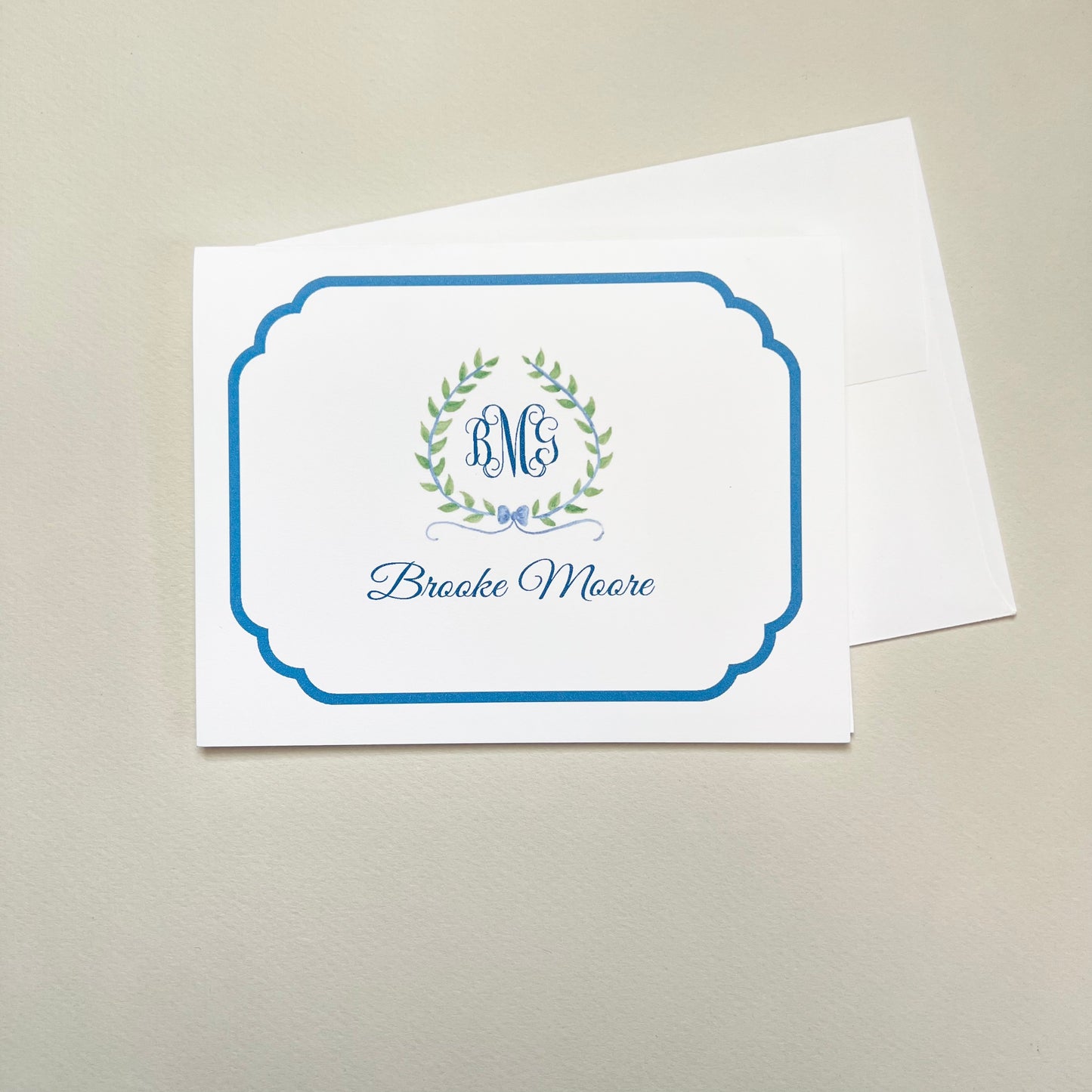Laurel with Monogram Stationery Set