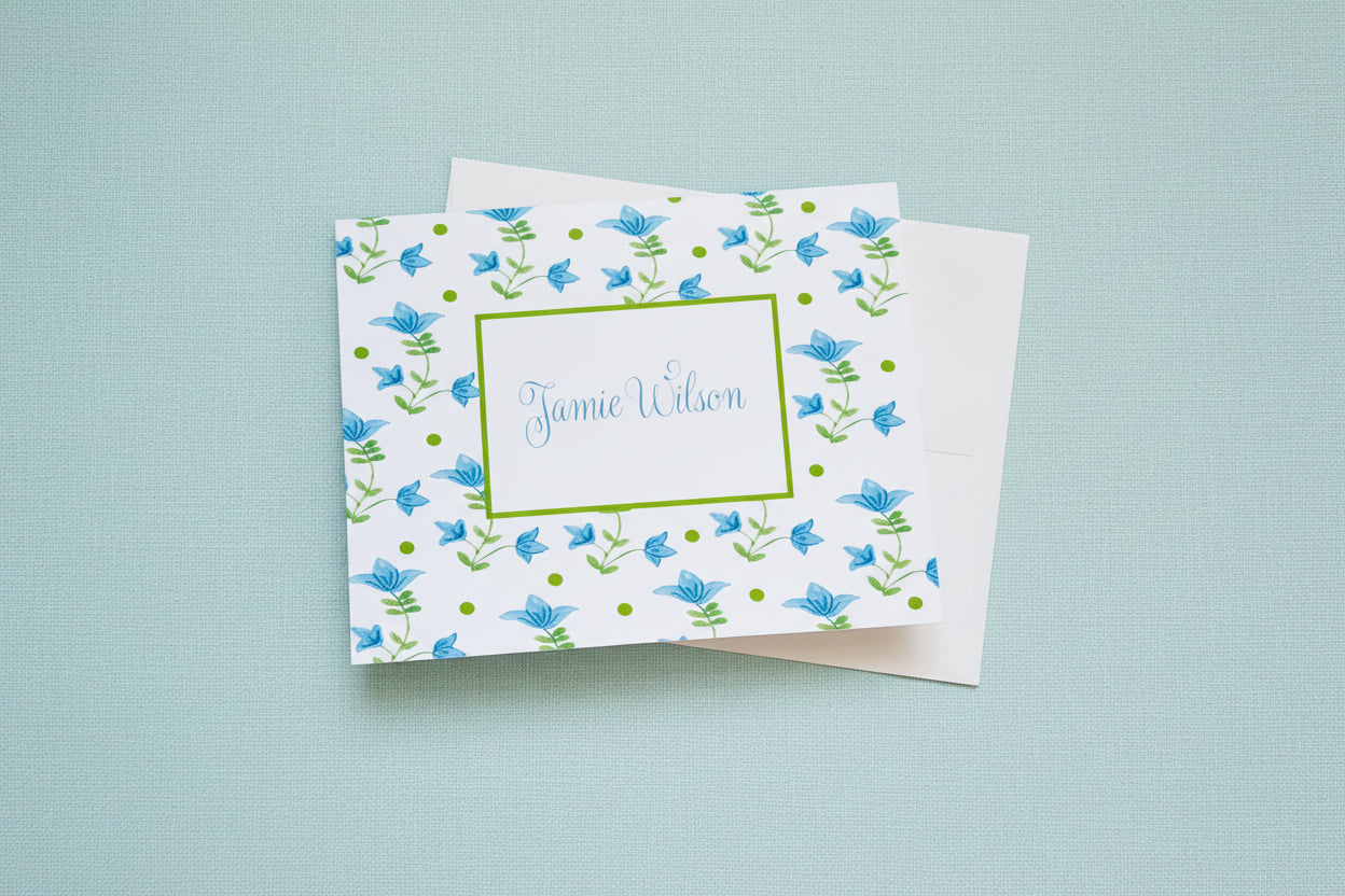 Turquoise Flower Foldover Note
