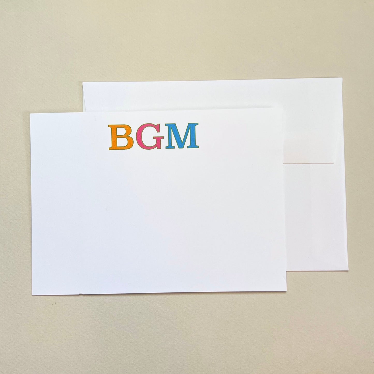 Each letter is printed in a fun bright color and is outlined in lime green. This card measures 6.25" x 4.5" and comes with a matching white envelope.