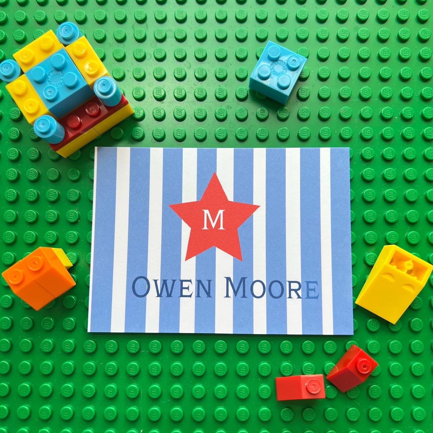 Blue Stripe with Star Gift Enclosure Card