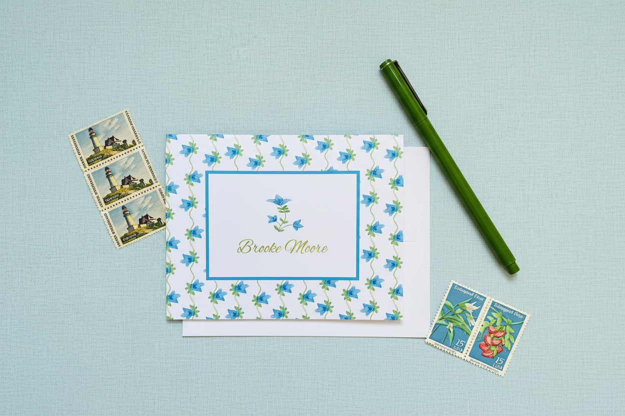 Turquoise Vine Foldover Note