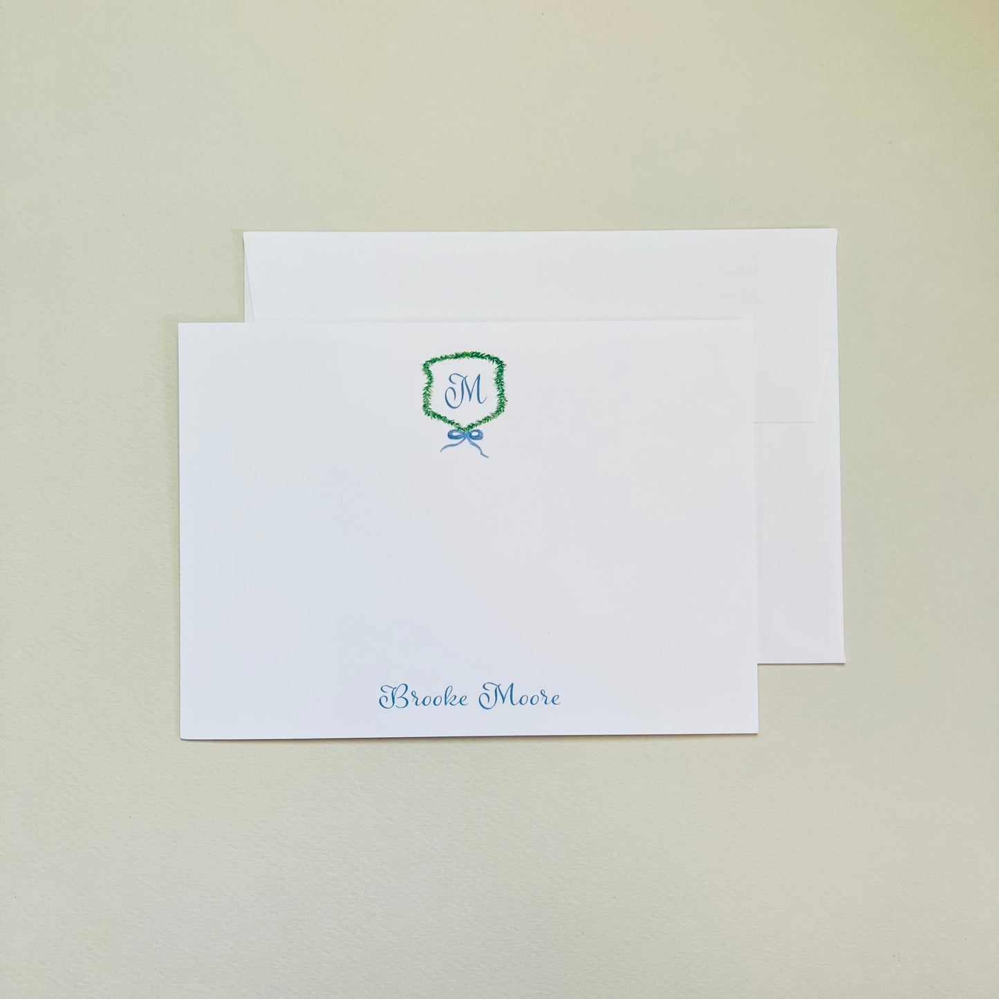 Garland Crest with a Name Correspondence Card