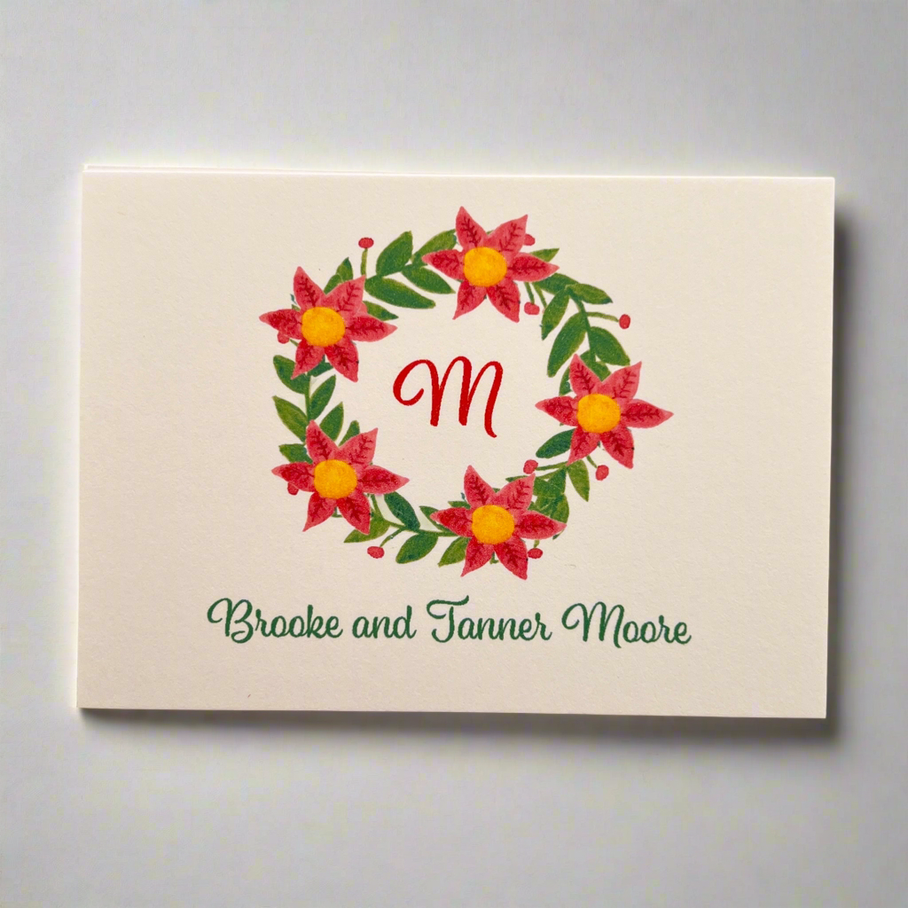 Poinsettia Wreath Holiday Enclosure Card