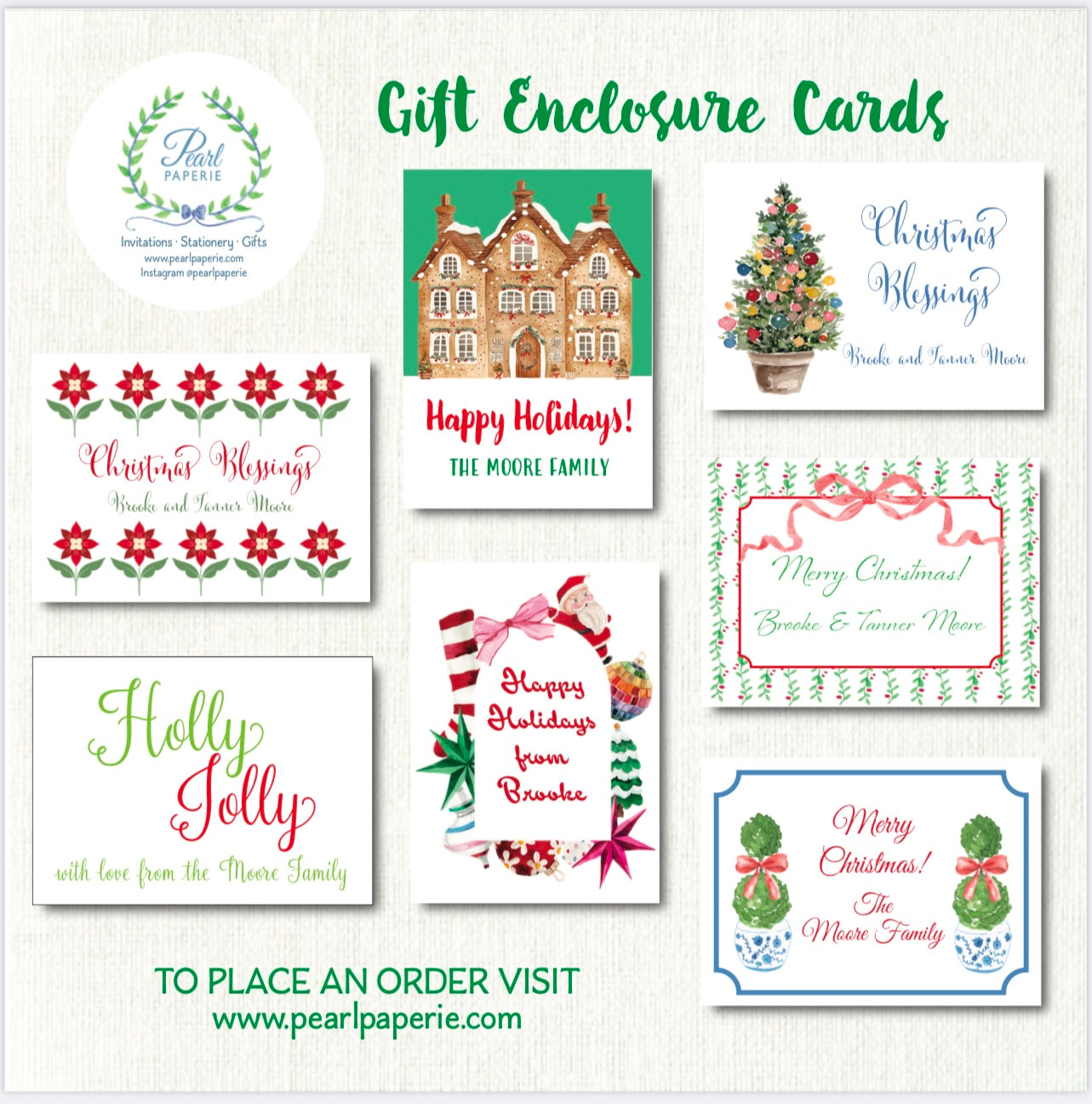 Festive Potted Tree Holiday Gift Enclosure Card