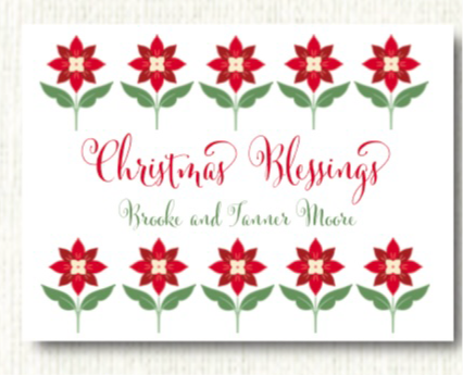 Folk Poinsettia Holiday Gift Enclosure Card