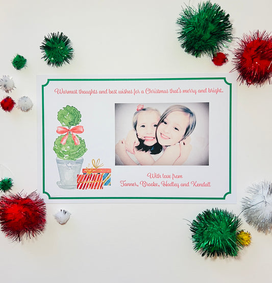 Topiary Holiday Photo Card