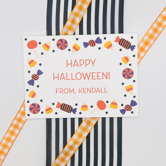 Candy Border Halloween Gift Enclosure Card