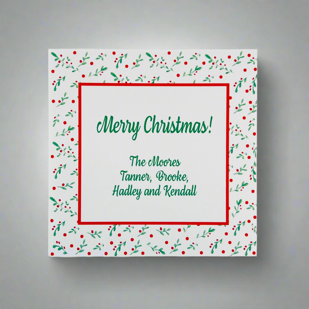 Christmas Sprigs and Berries Holiday Gift Sticker