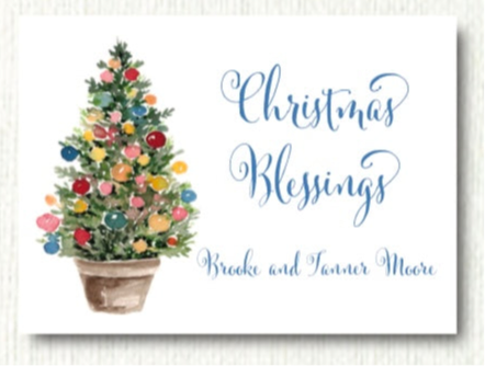 Festive Potted Tree Holiday Gift Enclosure Card