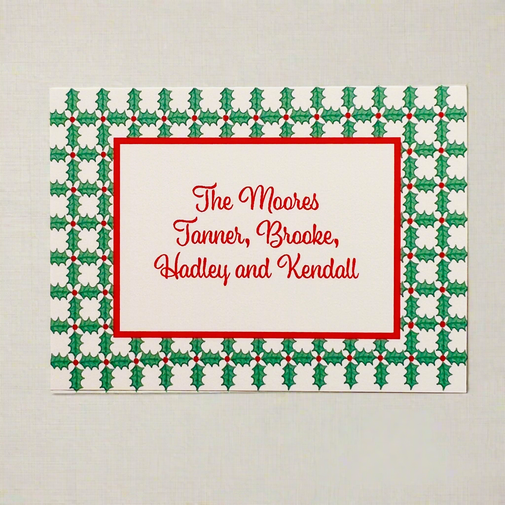 Holly Trellis Holiday Gift Enclosure Card