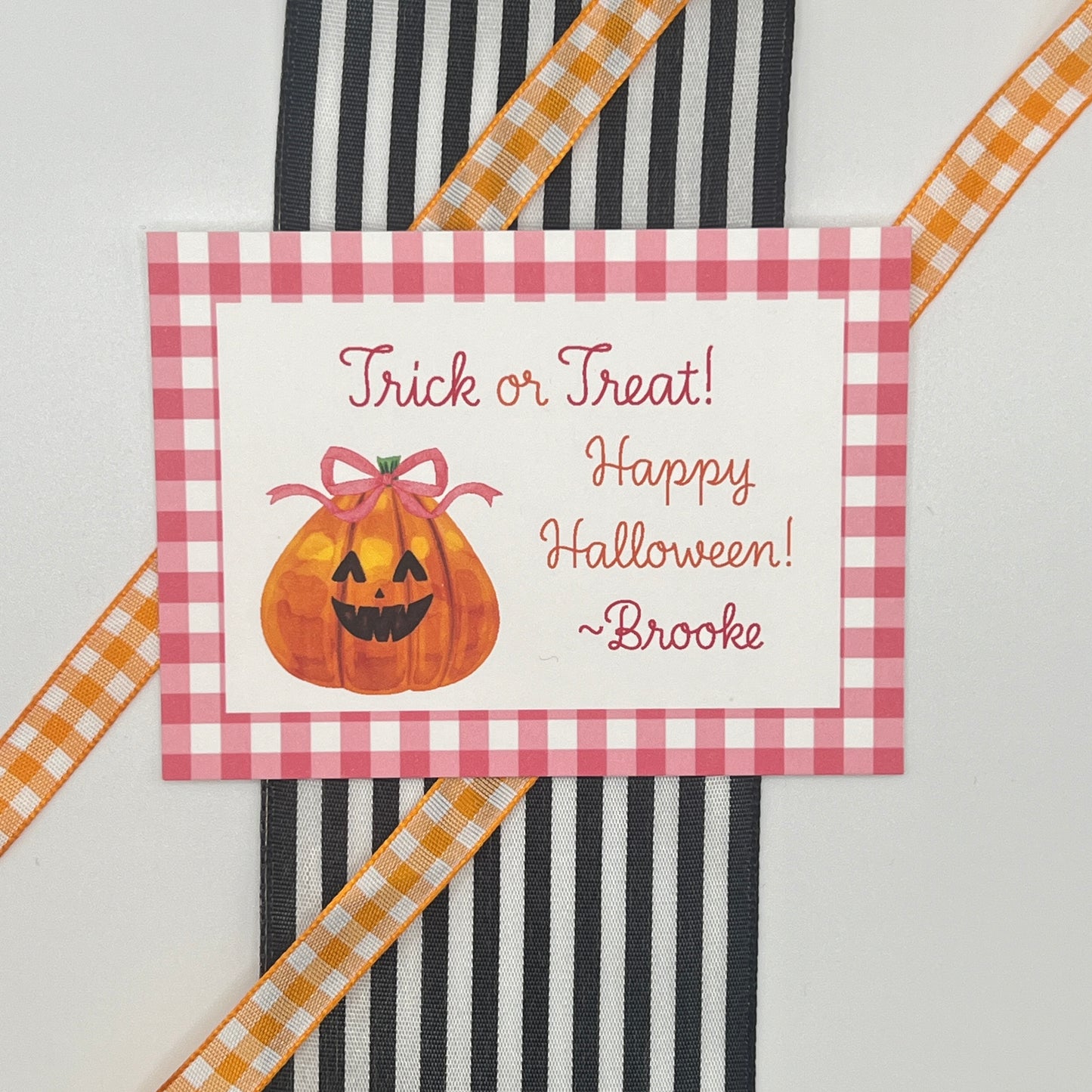 Pink Jackolantern Halloween Gift Enclosure Card