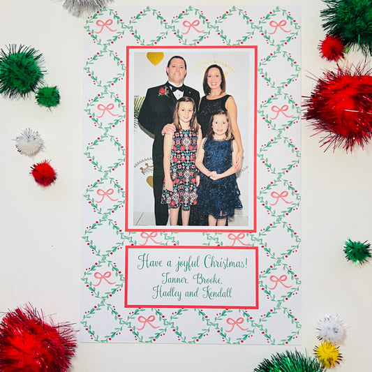 Green and Berry Vine Trellis Holiday Photo Card