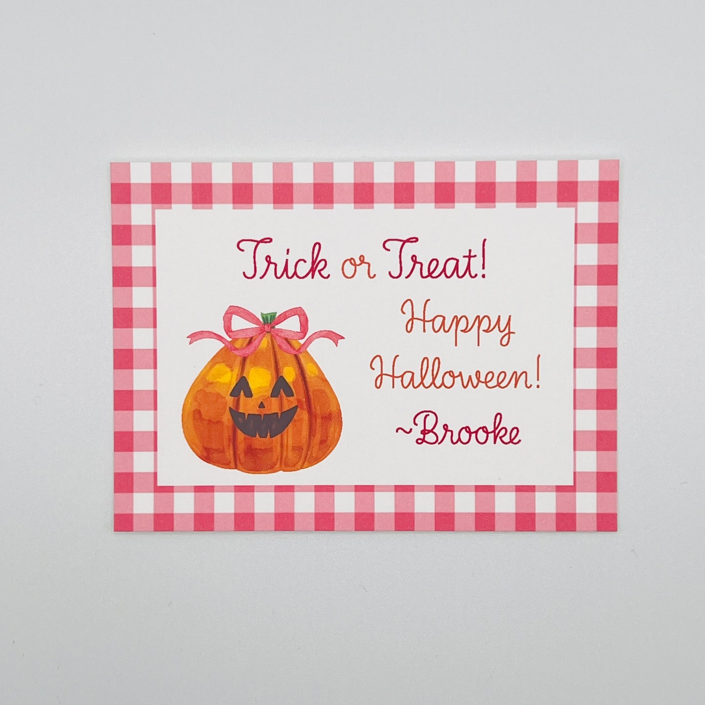 Pink Jackolantern Halloween Gift Enclosure Card