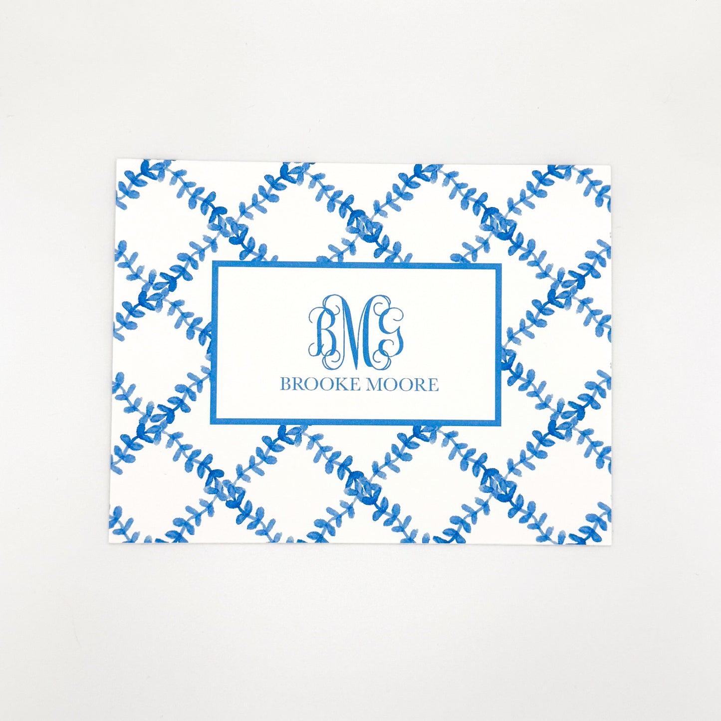 Blue Trellis Foldover Note