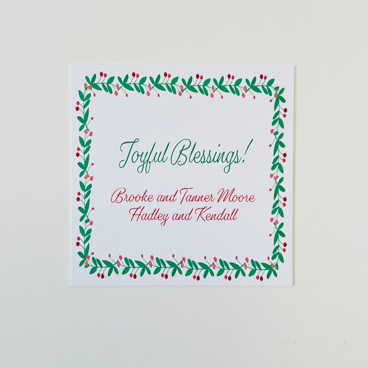 Christmas Berry Sprig Border Holiday Gift Sticker