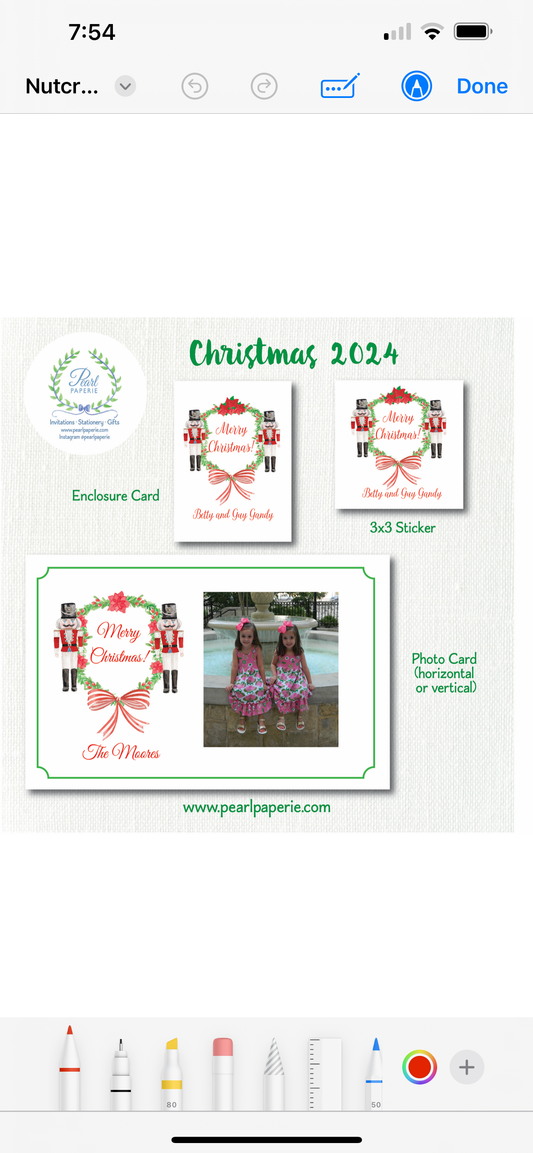 Nutcracker Crest Holiday Photo Card