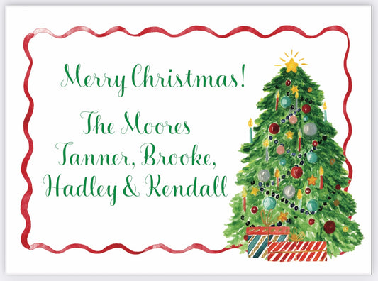 Wavy Christmas Tree Holiday Gift Enclosure Card