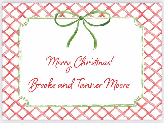 Red Check Holiday Gift Enclosure Card