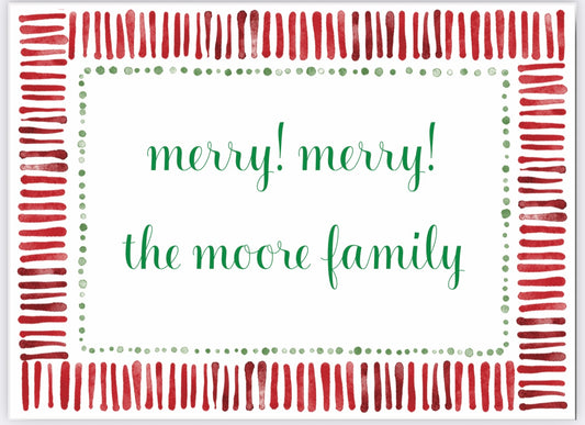 Red Stripe and Green Dot Holiday Gift Enclosure Card