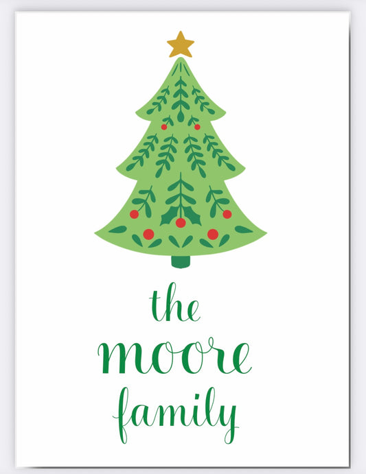 Folk Christmas Tree Holiday Gift Enclosure Card
