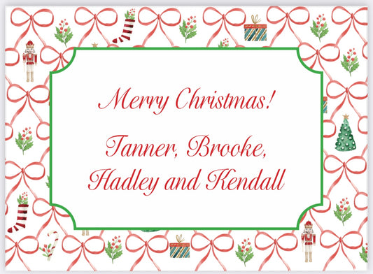 Christmas Bow Trellis Holiday Gift Enclosure Card