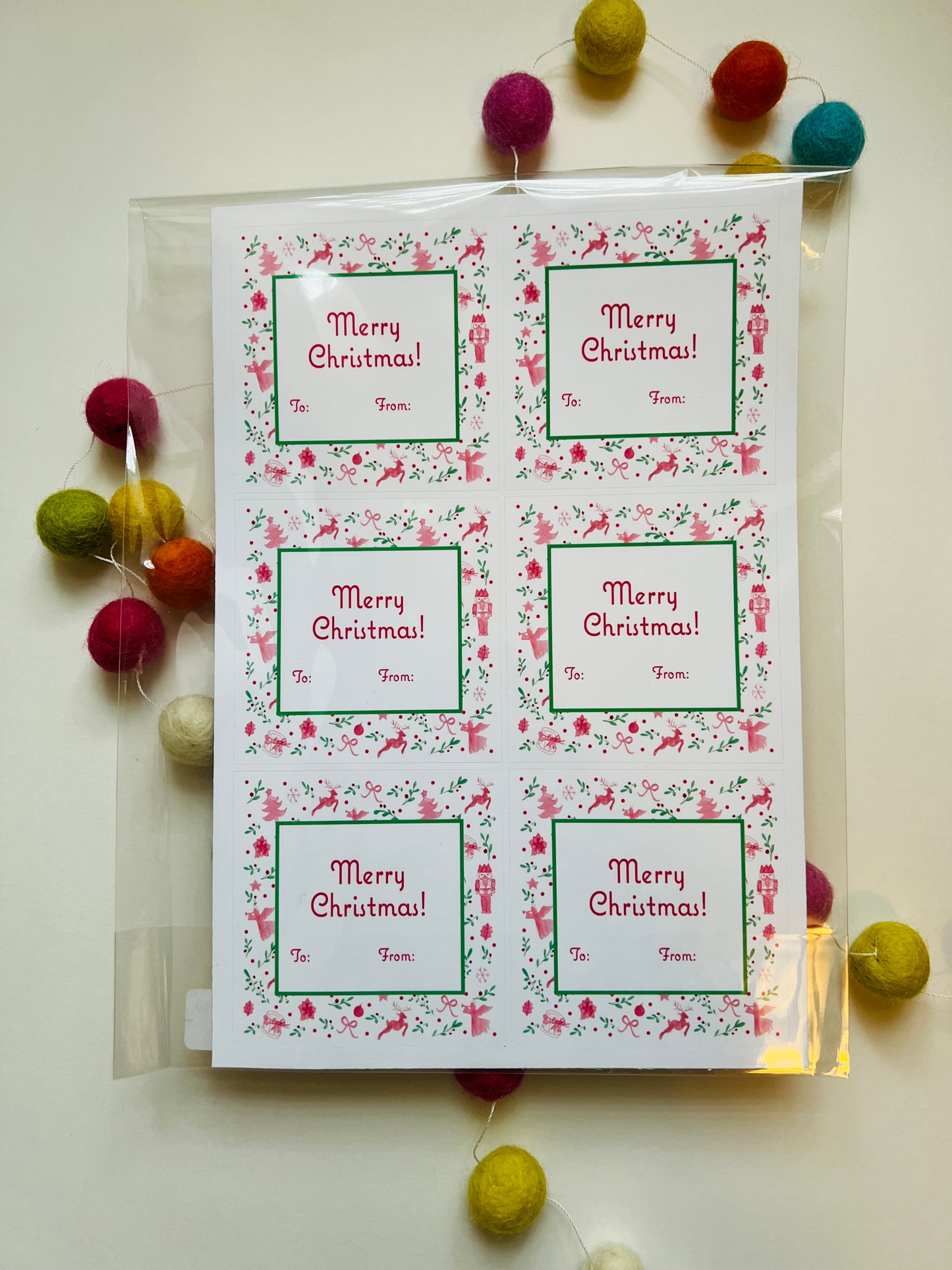 Christmas Sprig and Motifs Holiday Gift Sticker