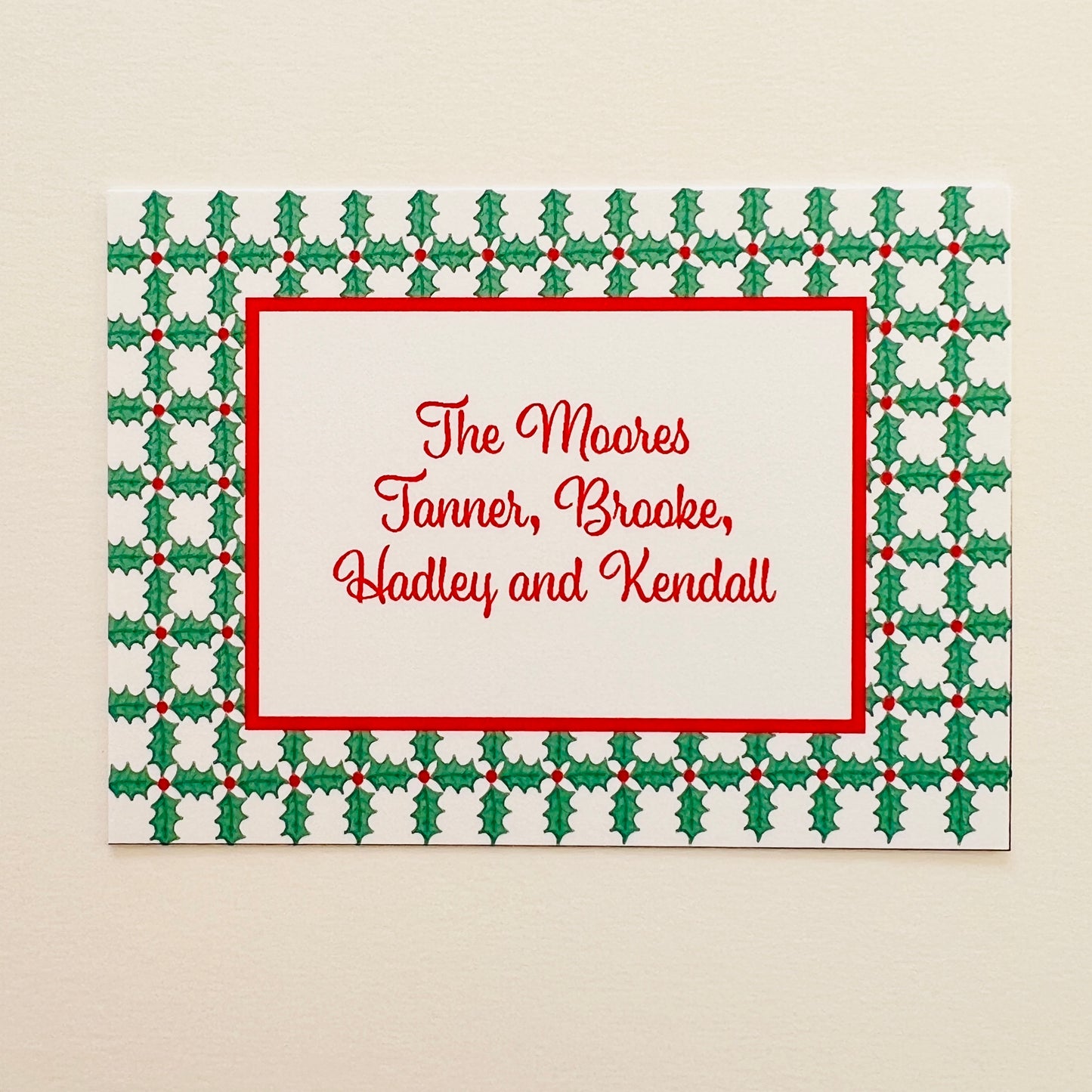 Holly Trellis Holiday Gift Enclosure Card