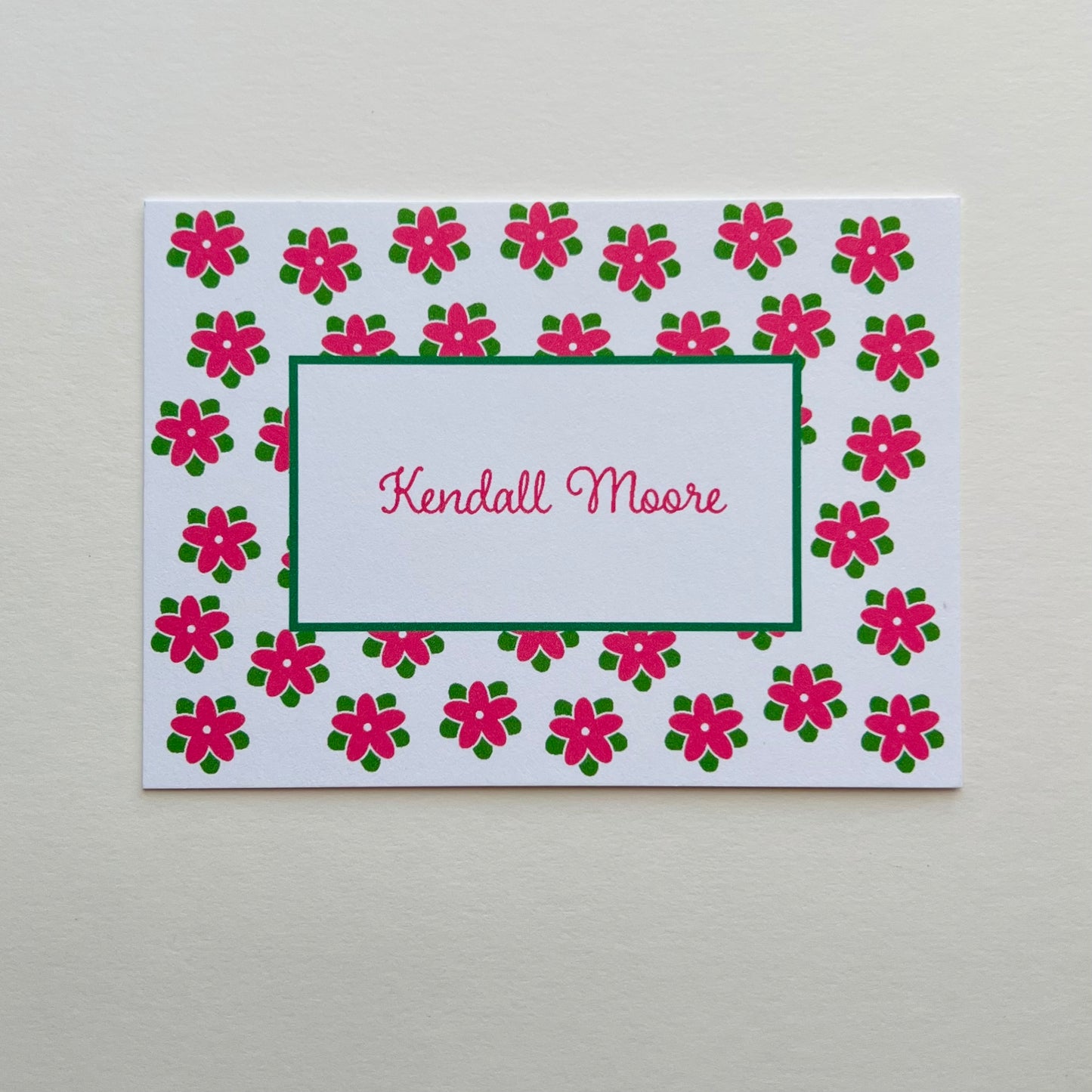 Pink Flower Border Gift Enclosure Card