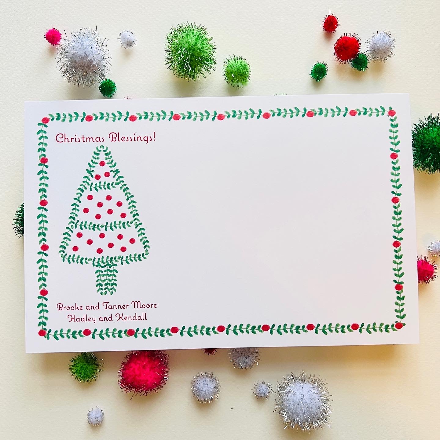 Christmas Tree and Dots Holiday Photo Card