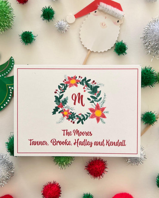 Poinsettia Wreath Holiday Enclosure Card