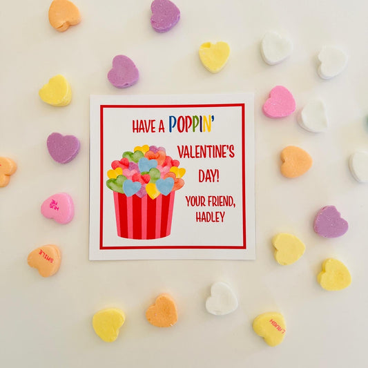 Heart Popcorn Valentine’s Gift Tag