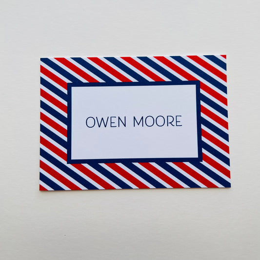 Red, White and Blue Stripe Enclosure Card