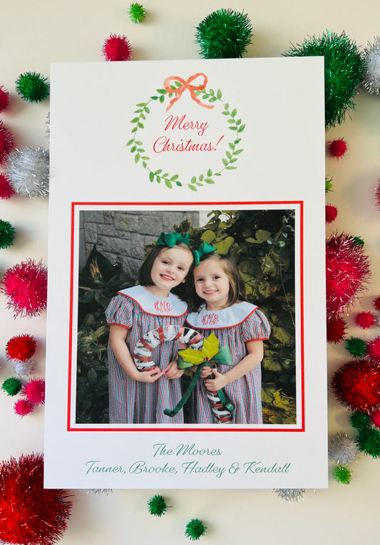 Vine Wreath Holiday Photo Card