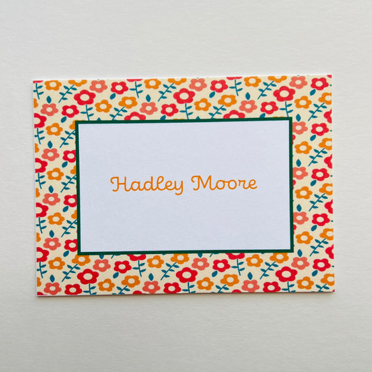 Orange and Yellow Flowers Gift Enclosure Card