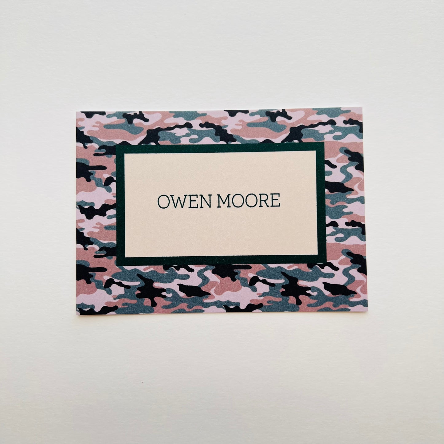 Camo Gift Enclosure Card