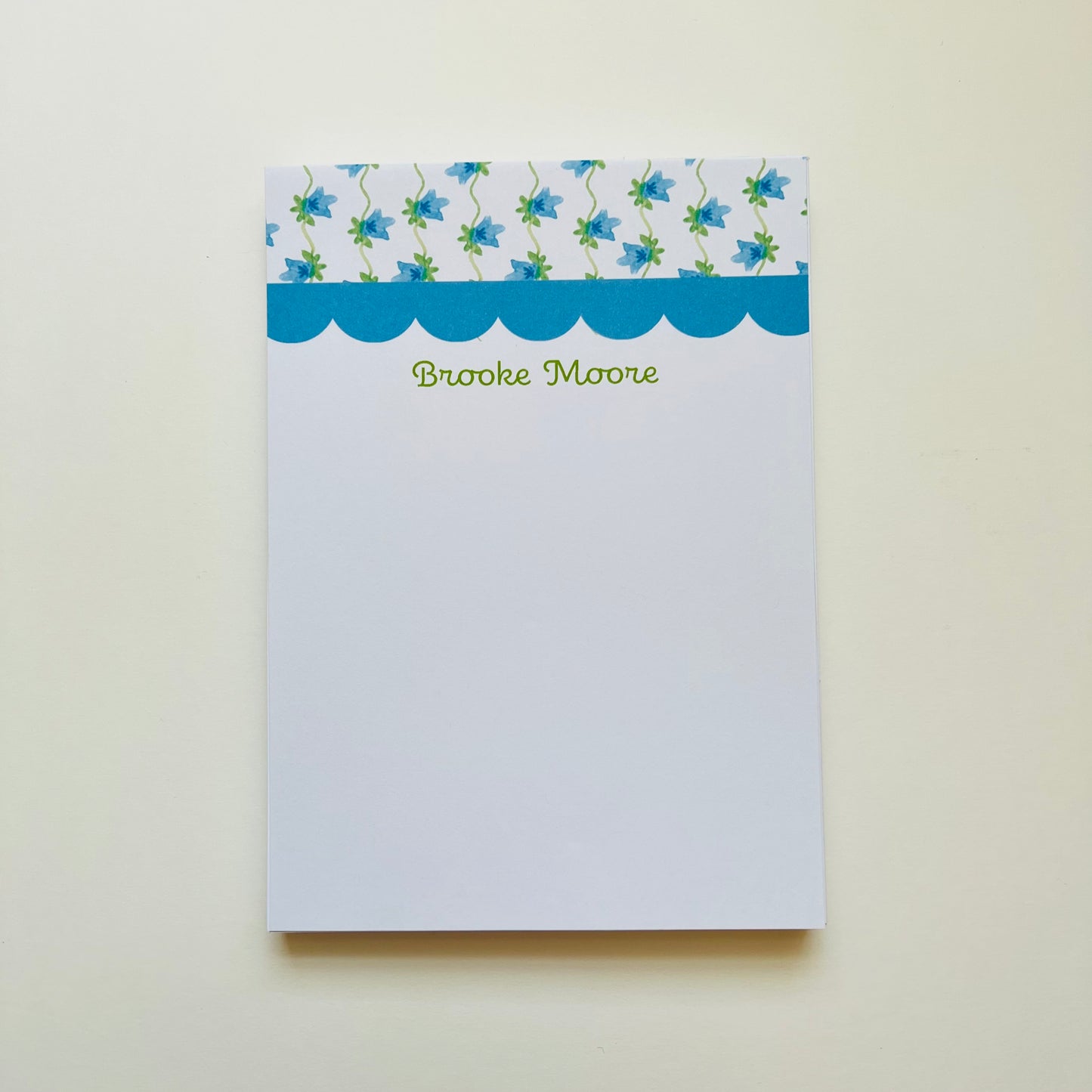 Turquoise Vine and Scallop Notepad