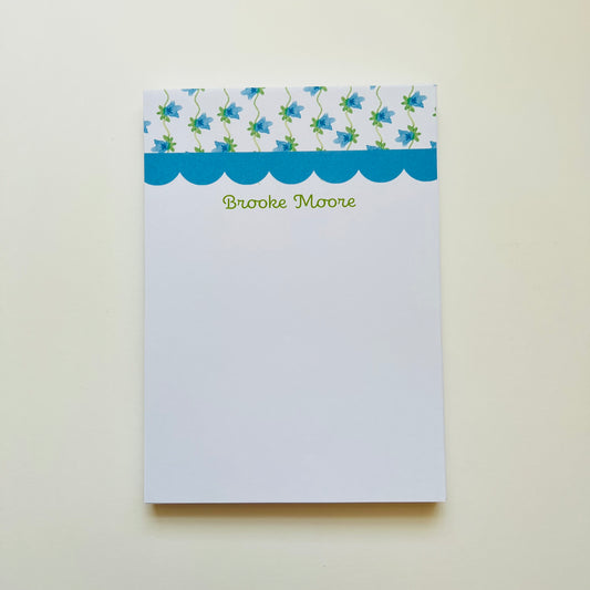 Turquoise Vine and Scallop Notepad