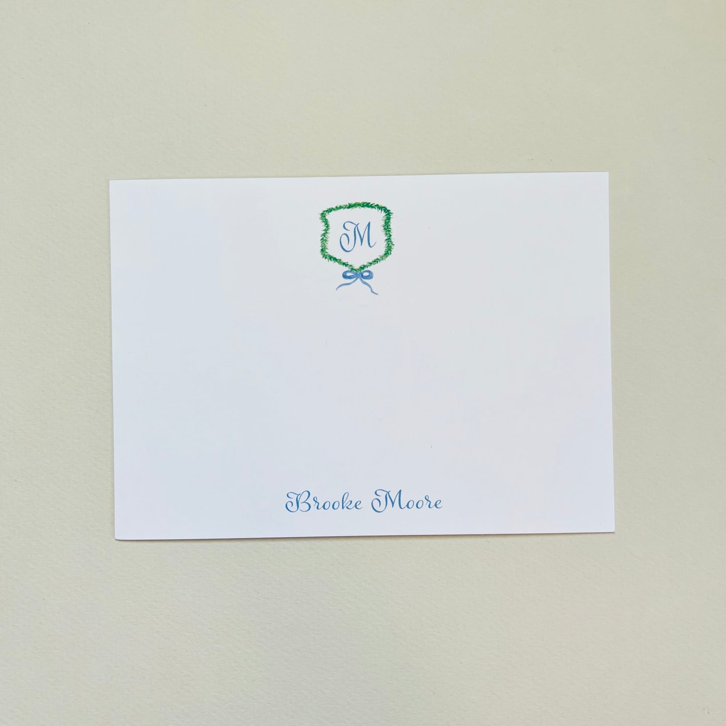 Garland Crest with a Name Correspondence Card