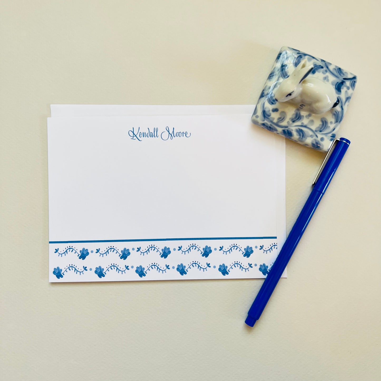 Blue Vine Band Correspondence Card